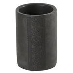 Pot  brosse  dents en ciment gris liseret vertical 