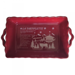 Plat  four rectangulaire La Tartiflette festonn Rouge - 27 cm