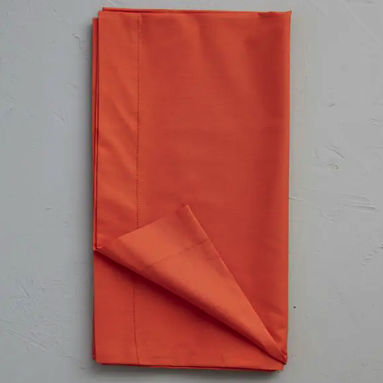 Taie de traversin percale unie Orange Étincelle - 43x185 - Sylvie Thiriez