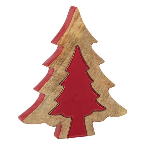 Puzzle Sapin de Noel en bois Manguier Rouge - M