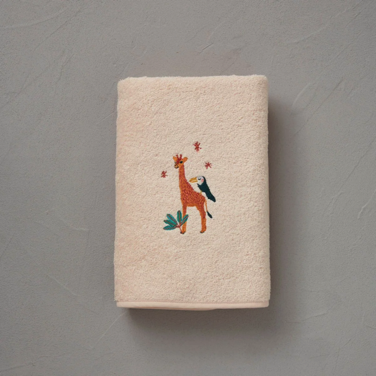 Drap de bain brodé Valentine - 60x120 - Sylvie Thiriez