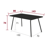 Table Luxembourg - 143x80 - Fermob