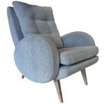 Fauteuil Baltic avec capitons - Tissu Variance naturel 