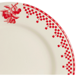 Assiette plate damier rouge diamètre 27 cm - Comptoir de Famille