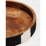 Plateau Cheyenne rond en peau de vache D40 - Chehoma 