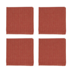 4 Serviettes Campagne rouge 40x40 - Comptoir de Famille