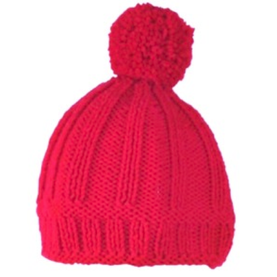 Abat jour à poser bonnet en laine tricoté main - Rouge Ø22 cm 