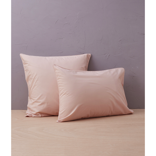 Taie percale lavée Rose nude - Sylvie Thiriez