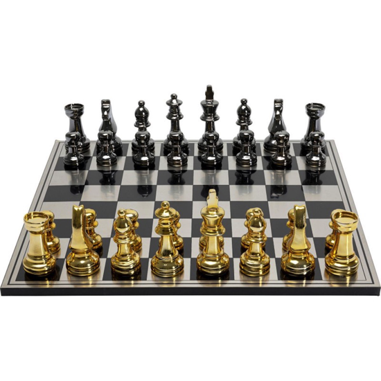 Jeu d'échecs 60x60 noir et doré