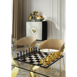 Jeu d'échecs 60x60 noir et doré