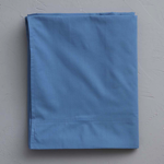 Drap plat percale unie Bleu Vague - Sylvie Thiriez