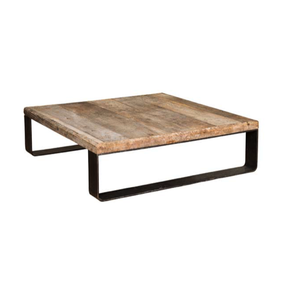 Table basse métal et bois 120x120 cm - Chehoma