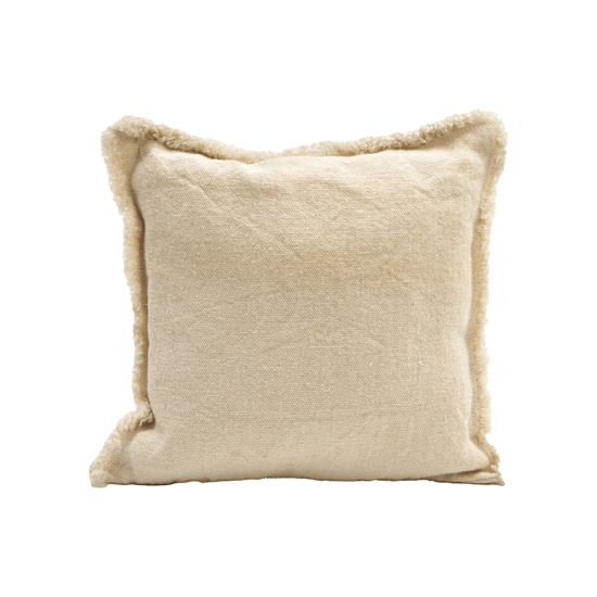 Coussin jute naturelle frangée - 45x45 - Naturel