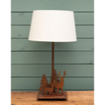 Lampe Cerf en forêt Patine rouille - Chehoma