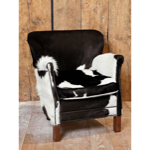 Fauteuil Turner peau de vache Noir &amp; Blanc - Chehoma