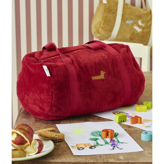 Sac de voyage polaire brodé Saucisse - 40x25 - Sylvie Thiriez