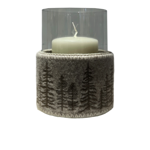Bougeoir Abies 11 en feutre de laine naturelle Beige - Catia Luca