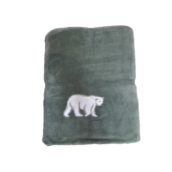 Plaid polaire brodé Spitzberg - Sylvie Thiriez