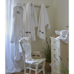 Peignoir brodé mixte Au Prè blanc - Sylvie Thiriez