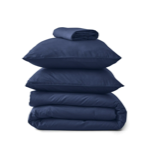 Taie percale lavée Bleu de Chauffe - Sylvie Thiriez