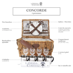 Panier Pique-nique osier 4P - Concorde