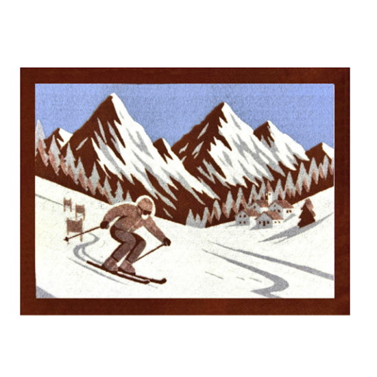 Plaid en laine - Descente naturel &amp; brun 145x200