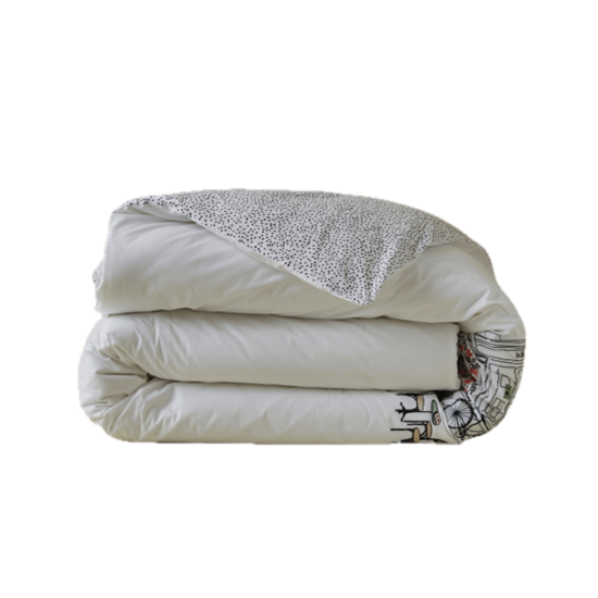 Housse de couette brodée en Terrasse - Sylvie Thiriez 