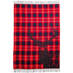Plaid Clarks 128x180 motif écossais et tête de cerf - Angel Des Montagnes