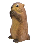La marmotte qui grignote en bois sculpté 6x8x15cm