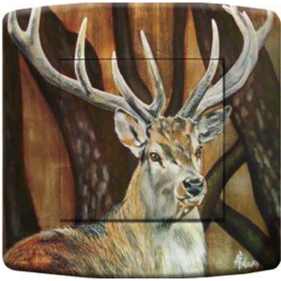 Interrupteur va et vient AF001 - Cerf bois