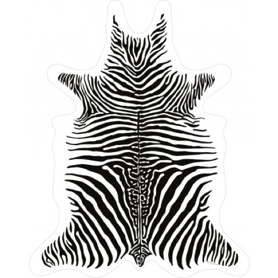 Tapis vinyle zèbre noir et blanc 126x159 cm - Pôdevache