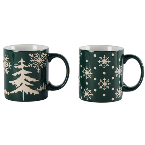 Set de 2 mugs assortis - Vert foncé