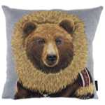 Coussin paletot ours brun 45x45 cm 