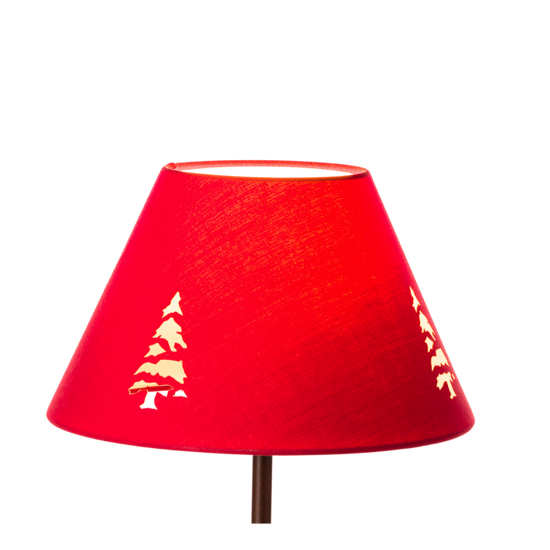 Abat jour à poser AJ1039RP - Rouge sapin perforé - Ø10/30 cm