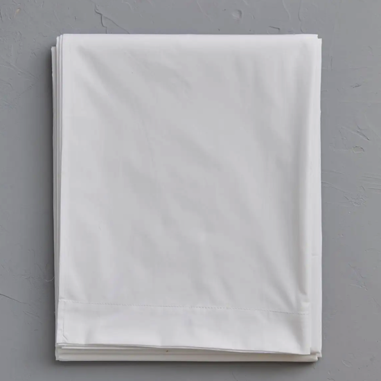 Drap plat percale unie Blanc - Sylvie Thiriez