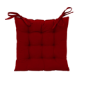Galette de chaise carrée - Chambray rouge
