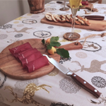 Service 6 couteaux à viande cerf gravés manches bois L23