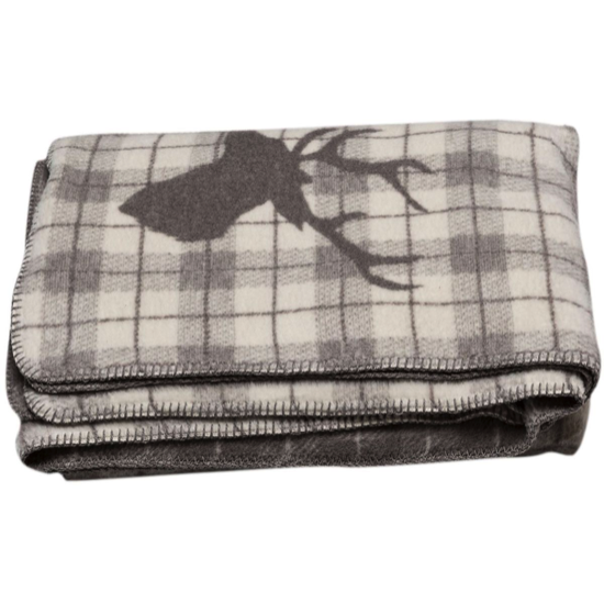Savona Plaid 150X200 Cerf/Carreaux - Gris fumée