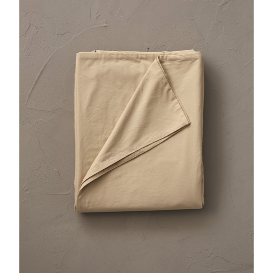 Housse de couette percale lavée Beige épeautre - Sylvie Thiriez