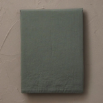 Drap plat percale lavée Vert Sauge - Sylvie Thiriez