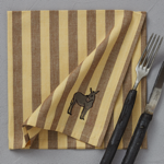 Serviette de table ray brode jaune Cvennes - 47x47 - Sylvie Thiriez