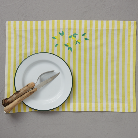 Set de table brodé Sorbet - Sylvie Thiriez