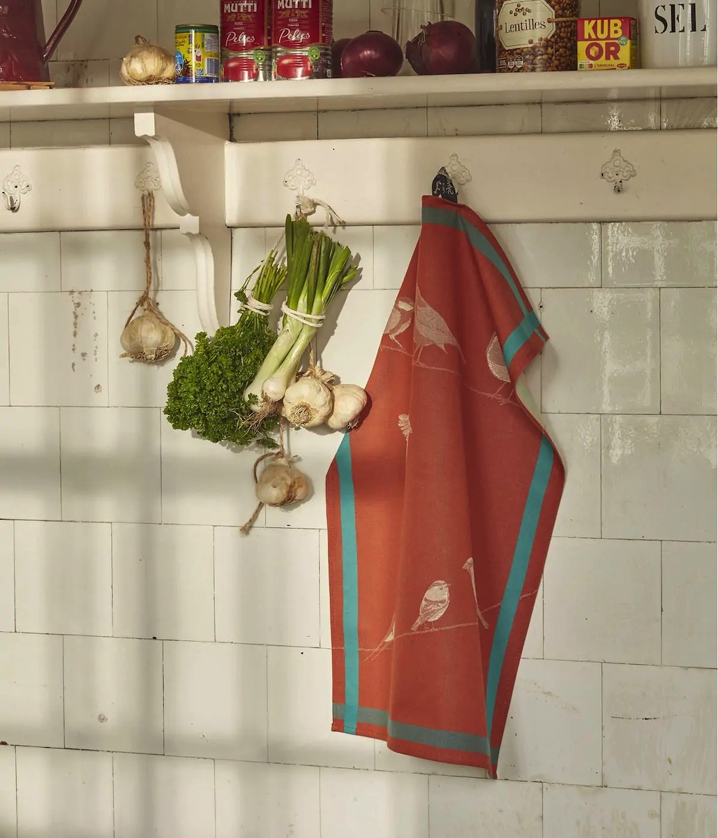 Torchon De Cuisine Imprimé "Ratatouille" - Jacquard Coton 48x70 Cm - Thème Recette Provençale