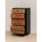 Commode Utah 4 tiroirs pin recyclé et métal - Chehoma