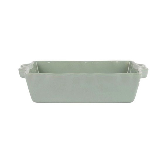 Plat à four Feston rectangulaire Vert d'eau 26x18 - Côté Table