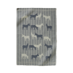 Torchon jacquard 50x70 RDV au pré bleu - Sylvie Thiriez