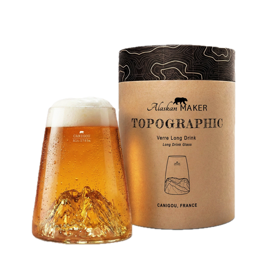 Verre long drink design TOPOGRAPHIC - Canigou
