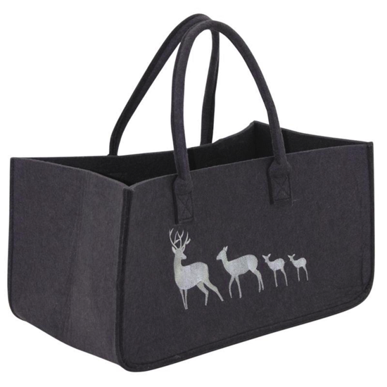 Sac à bûches en feutrine - Famille de biches