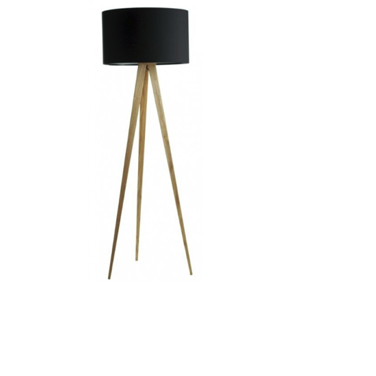 FLOOR LAMP TRIPOD WOOD BLACK - Zuiver