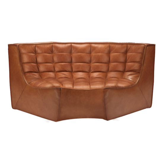 Canapé N701 - Module d'angle arrondi - Ethnicraft  - Old saddle 